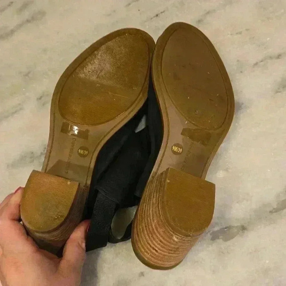 Lucky Brand Womens 9 Jubai Bootie Sandal Black Leather Open Toe - Picture 8 of 9